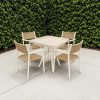 Set comedor exterior Jade 4P top piedra sinterizada beige